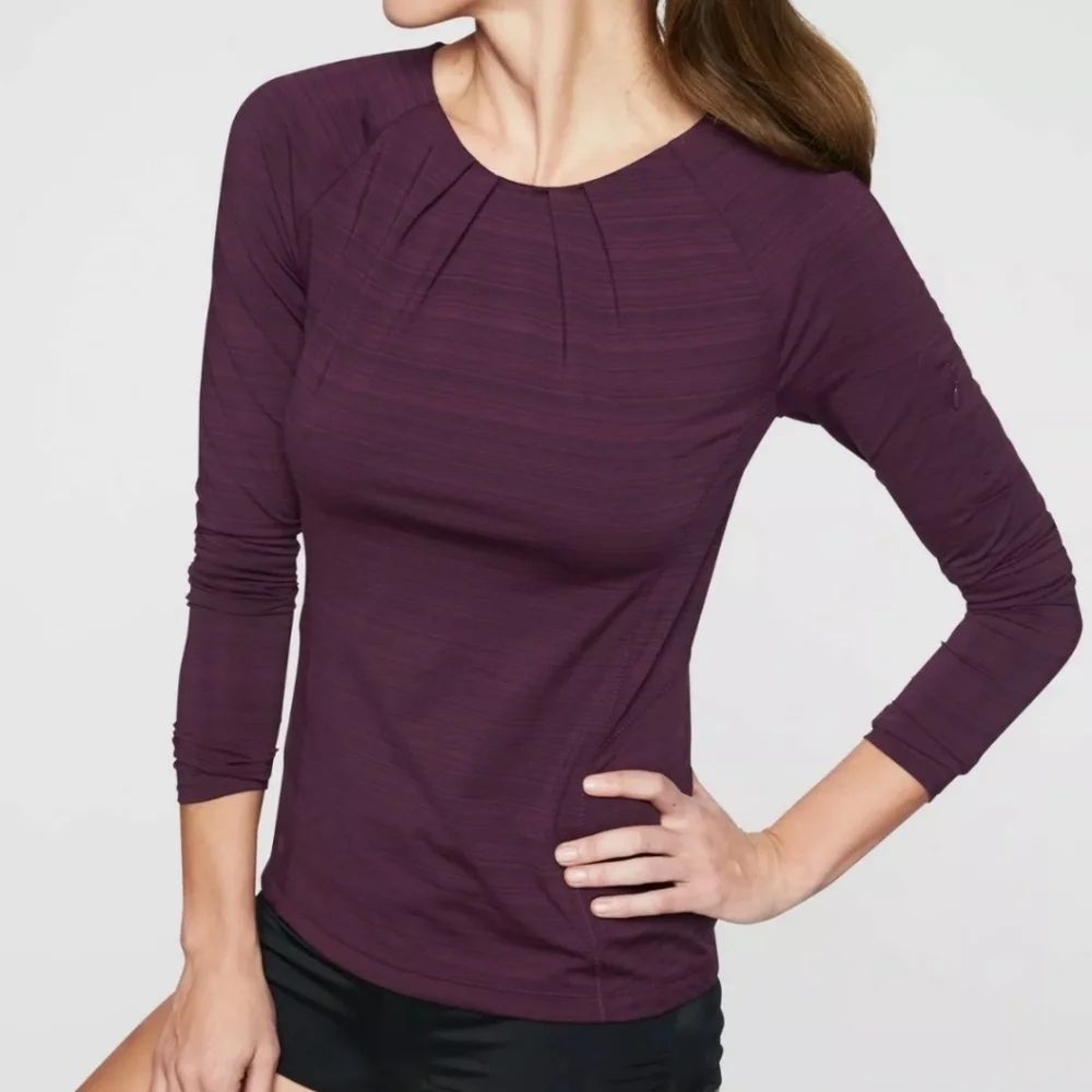 Athleta Stinson Back Zip Long Sleeve Top Wild Bloom Small - Picture 1 of 5